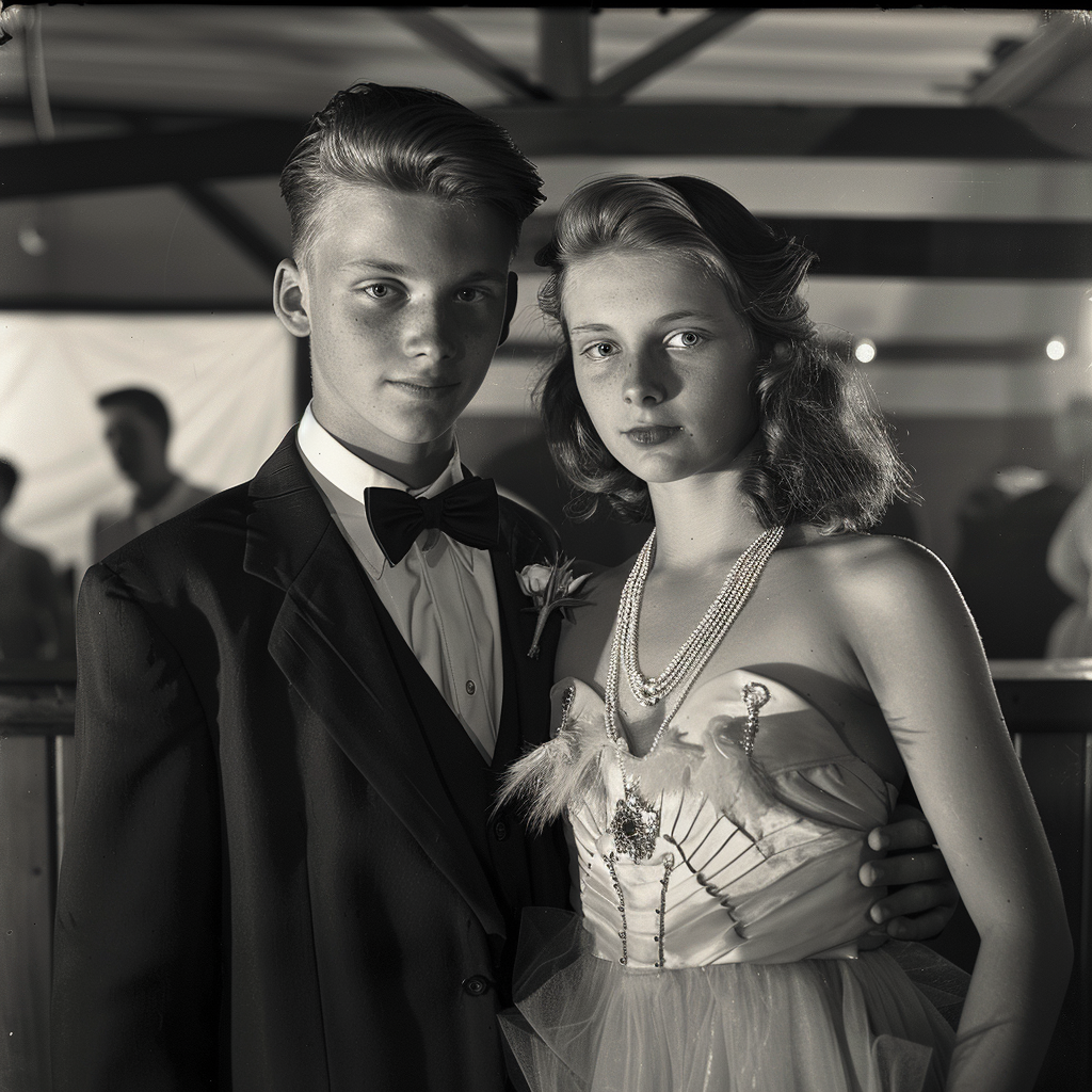 A young couple at a prom | Source: Midjourney